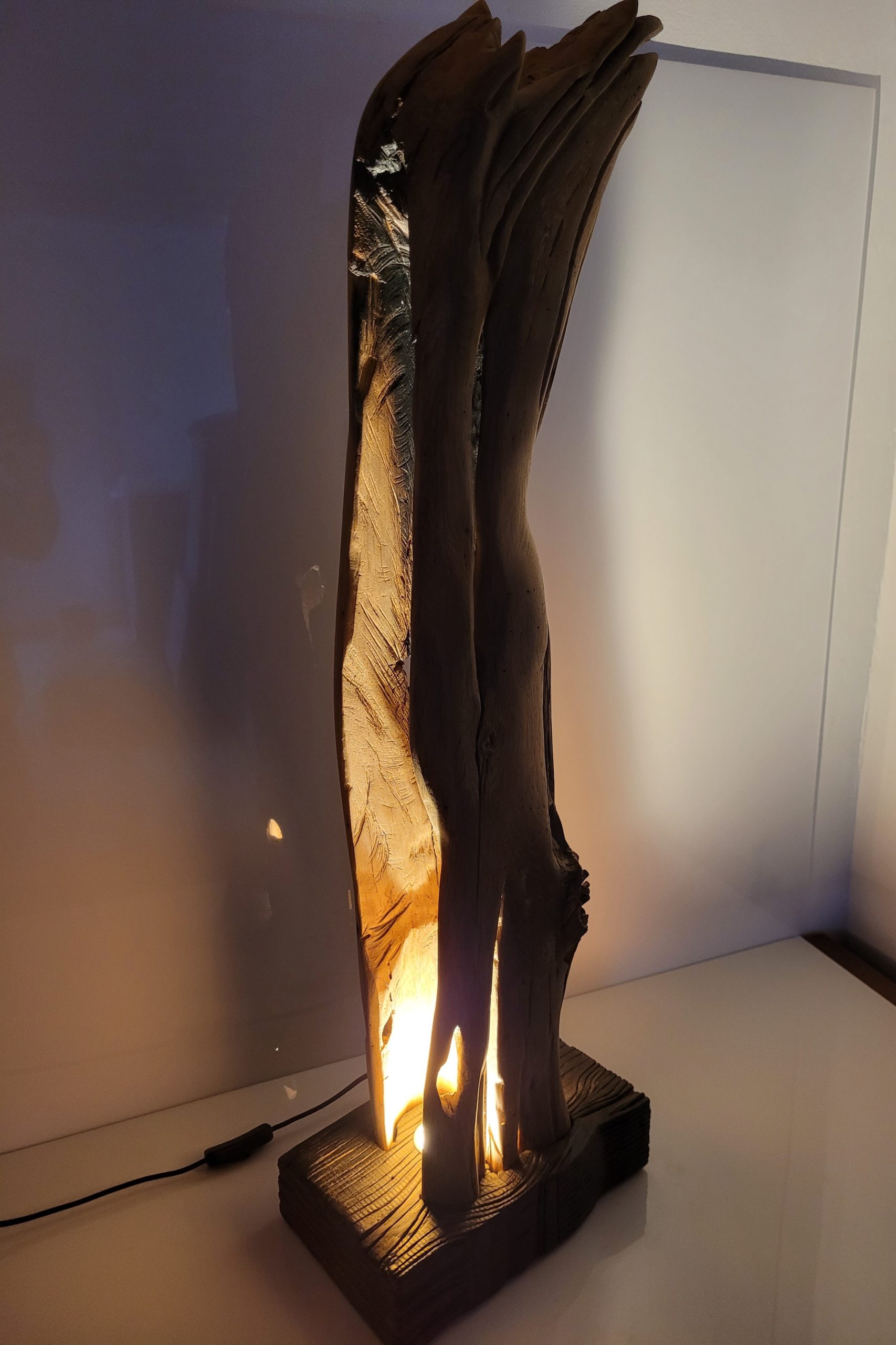 Sculpture Tronc brulé